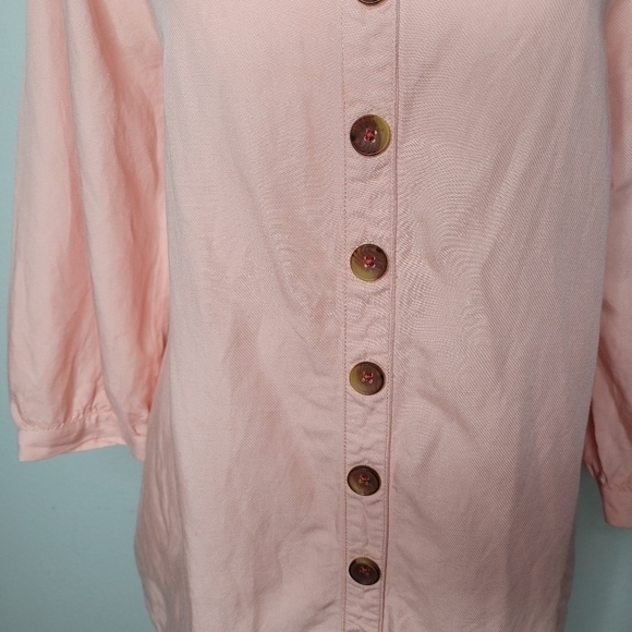 Maeve By Anthropologie Peach Button Down Top Size 6 - Picture 3 of 13